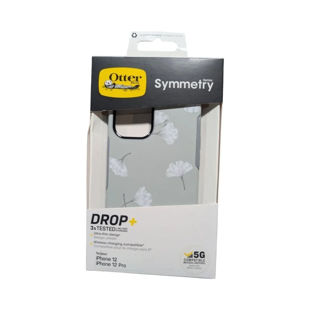 N2-O OtterBox Symmetry‎ Case For Apple iPhone 12 & 12 Pro – Gingko Gray Floral